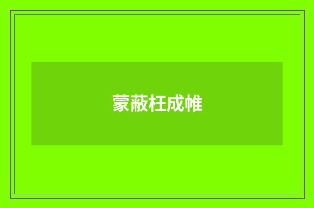 蒙蔽枉成帷