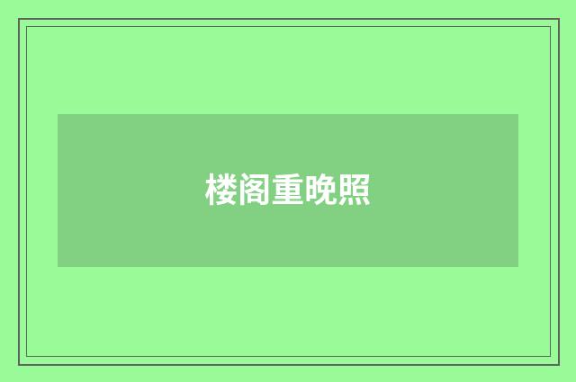 楼阁重晚照