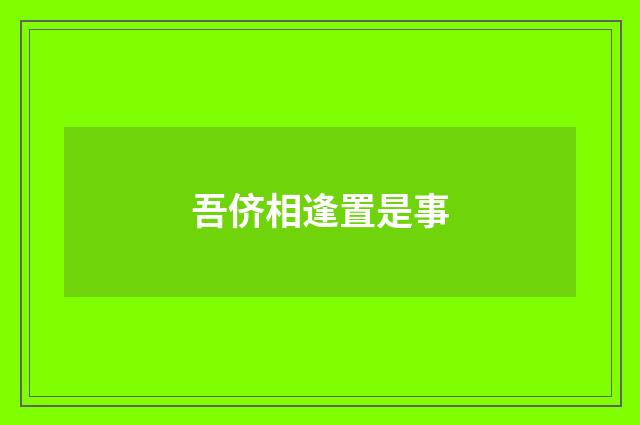 吾侪相逢置是事