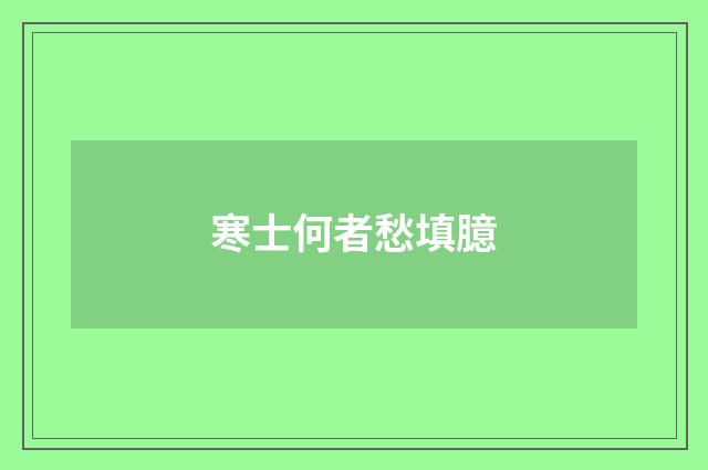寒士何者愁填臆