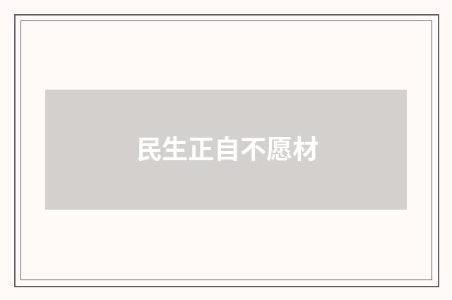 民生正自不愿材