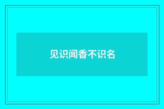 见识闻香不识名