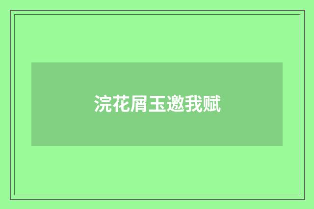 浣花屑玉邀我赋