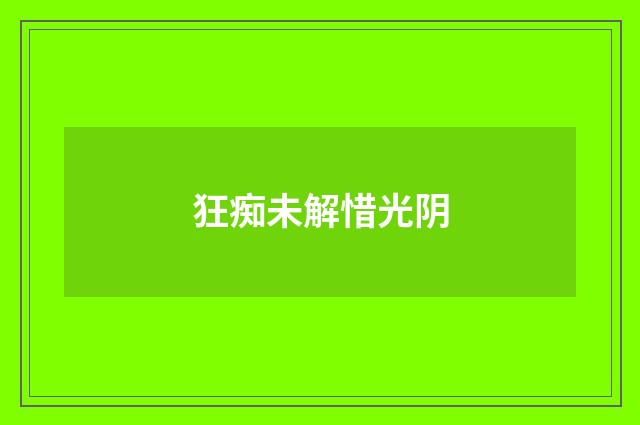 狂痴未解惜光阴