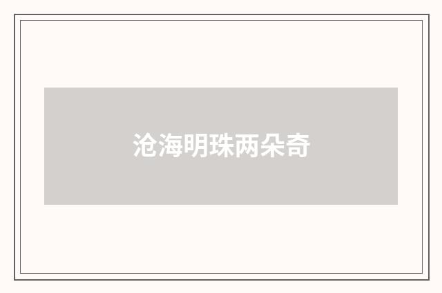 沧海明珠两朵奇