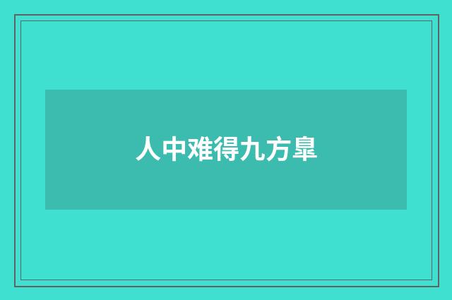人中难得九方臯