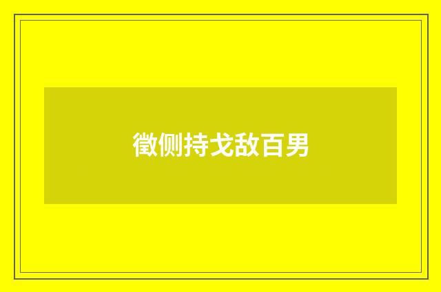 徵侧持戈敌百男
