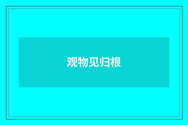 观物见归根