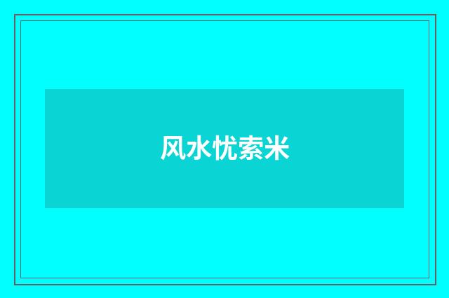 风水忧索米