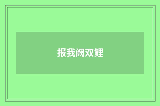 报我阙双鲤