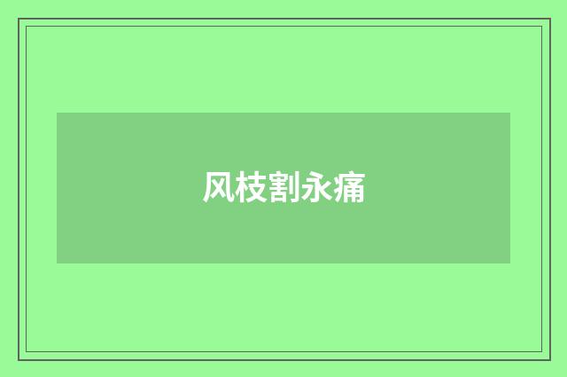 风枝割永痛