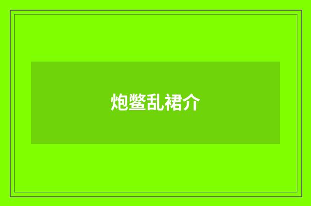 炮鳖乱裙介