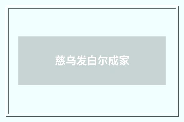慈乌发白尔成家