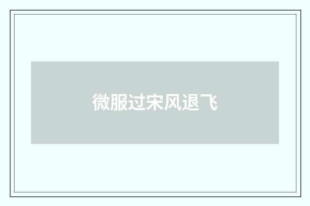 微服过宋风退飞