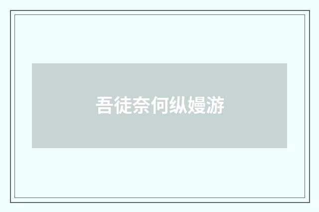 吾徒奈何纵嫚游