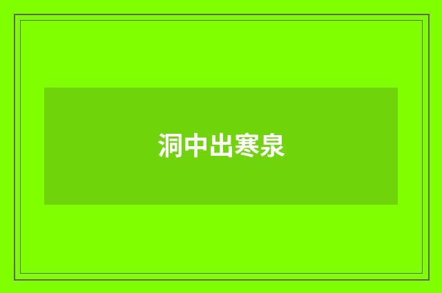 洞中出寒泉