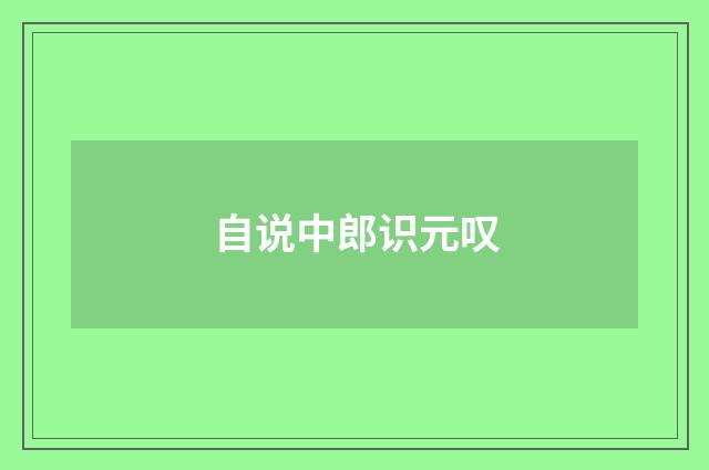 自说中郎识元叹