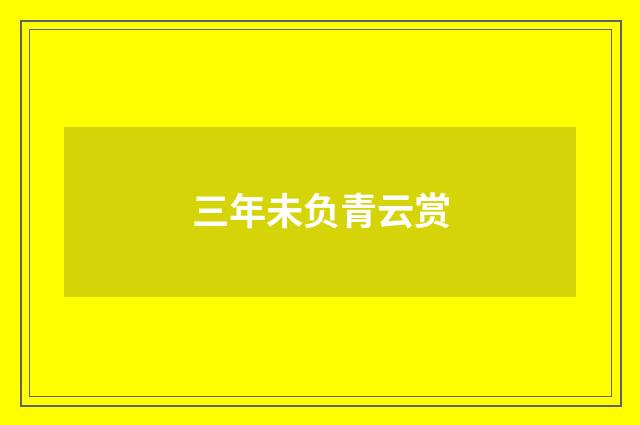 三年未负青云赏