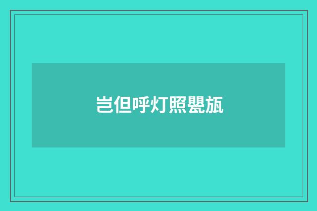 岂但呼灯照甖瓬