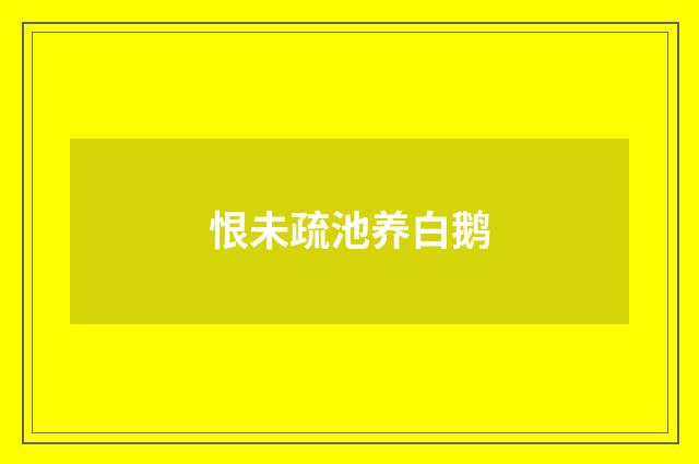 恨未疏池养白鹅
