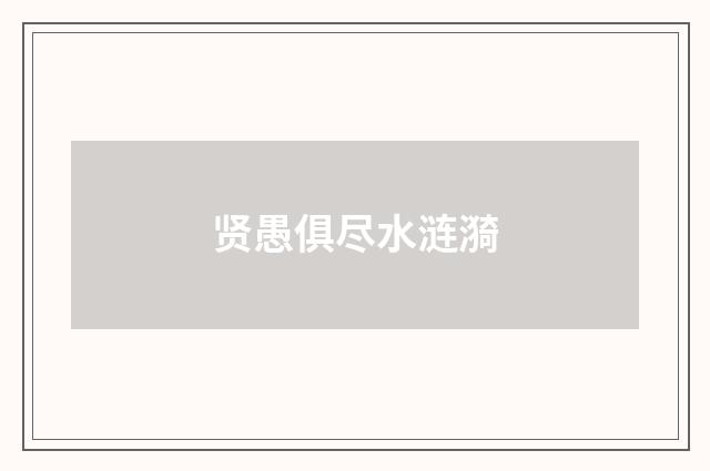 贤愚俱尽水涟漪