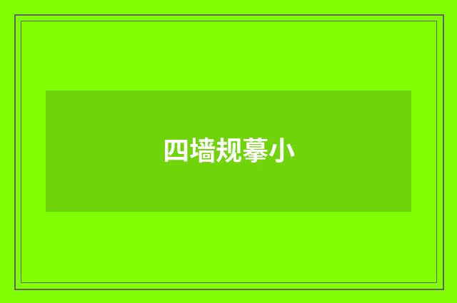 四墙规摹小