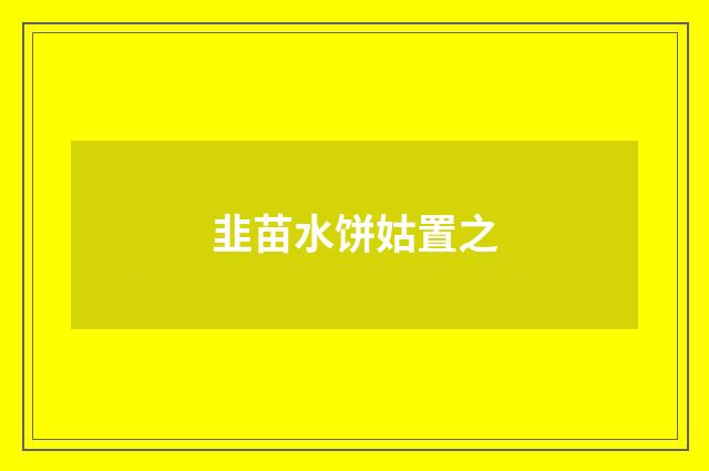韭苗水饼姑置之