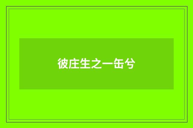 彼庄生之一缶兮