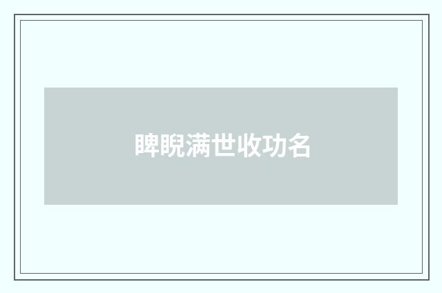 睥睨满世收功名