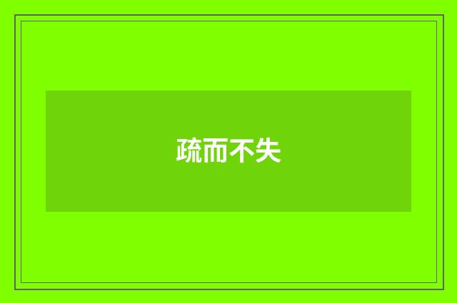 疏而不失