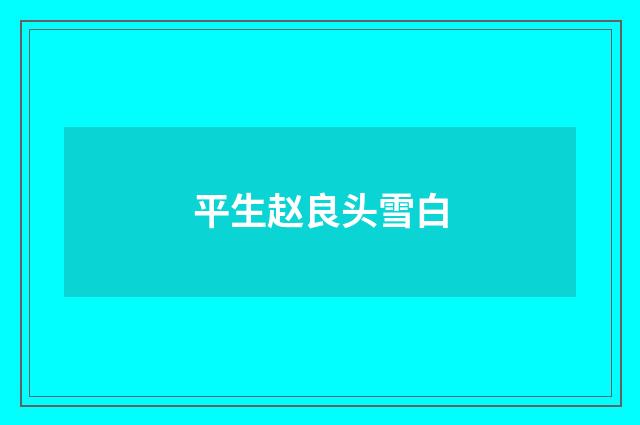 平生赵良头雪白