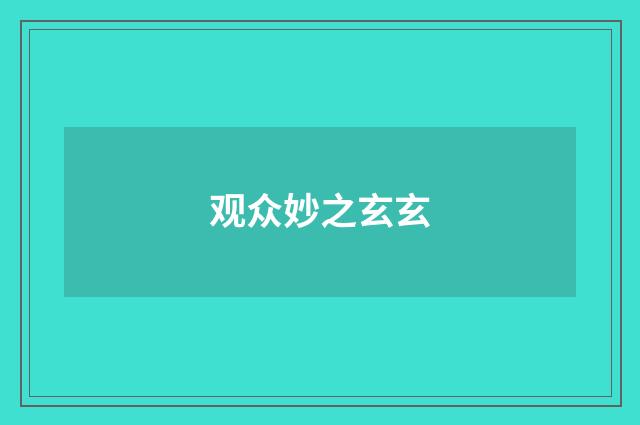 观众妙之玄玄