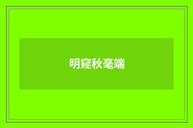 明窥秋毫端