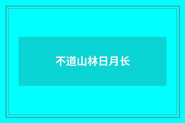 不道山林日月长