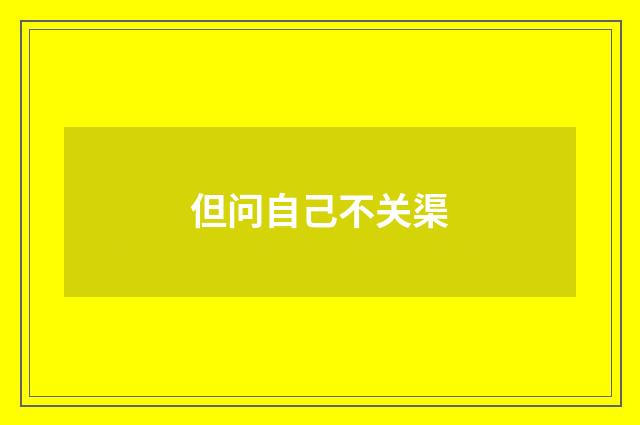 但问自己不关渠
