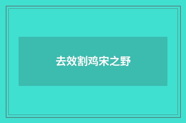 去效割鸡宋之野