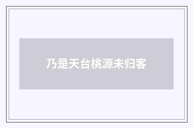乃是天台桃源未归客