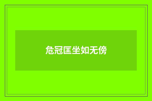 危冠匡坐如无傍