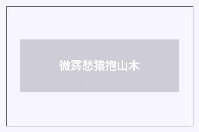 微霠愁猿抱山木