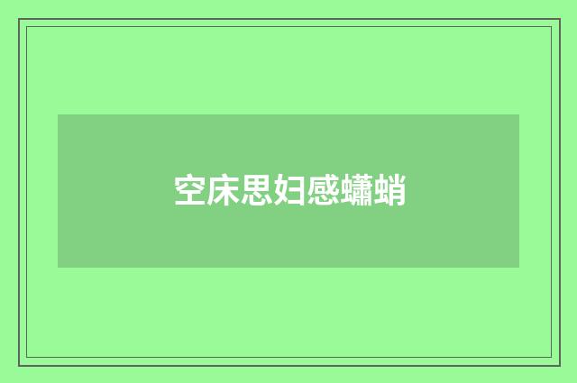 空床思妇感蠨蛸