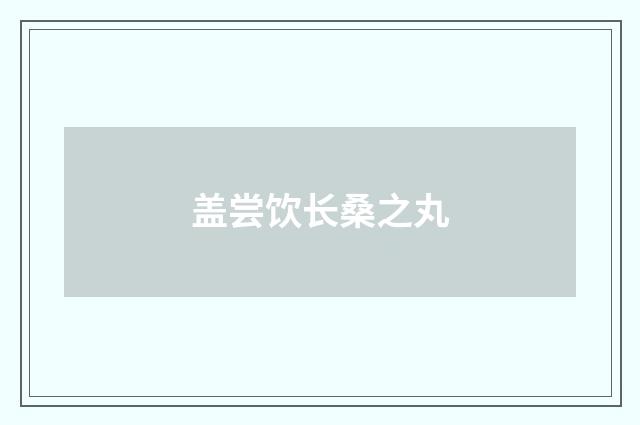盖尝饮长桑之丸
