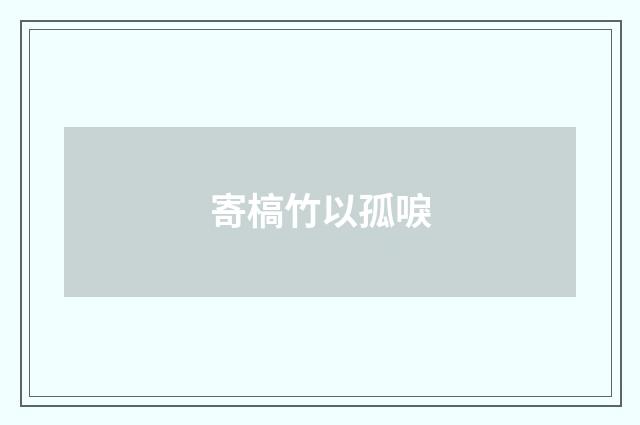 寄槁竹以孤唳