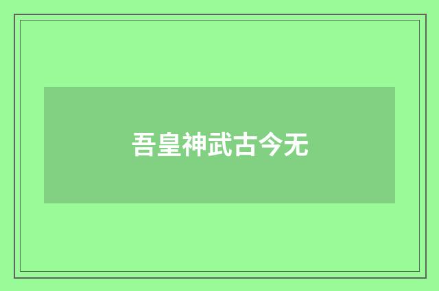 吾皇神武古今无