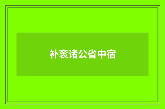 补衮诸公省中宿