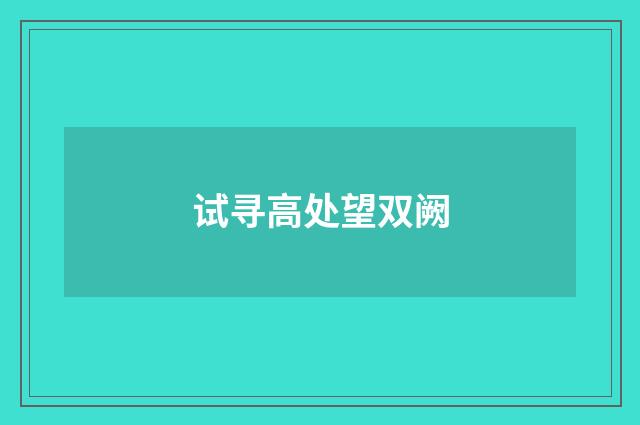 试寻高处望双阙