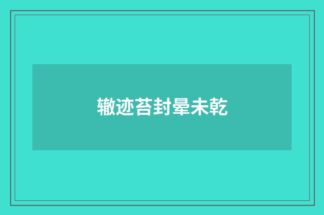 辙迹苔封晕未乾