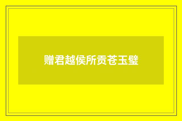 赠君越侯所贡苍玉璧