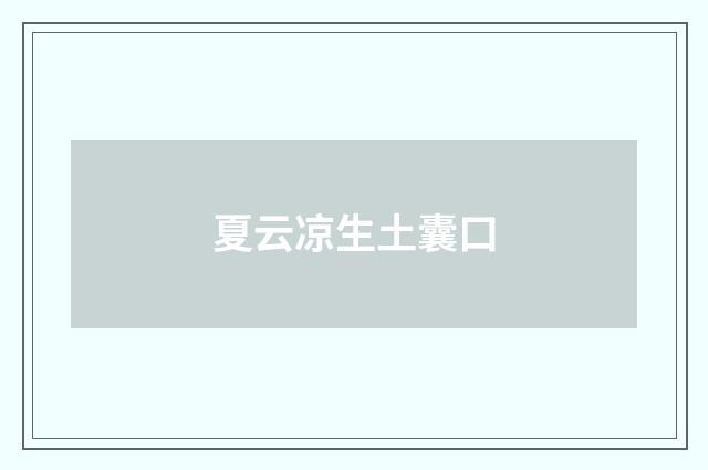 夏云凉生土囊口