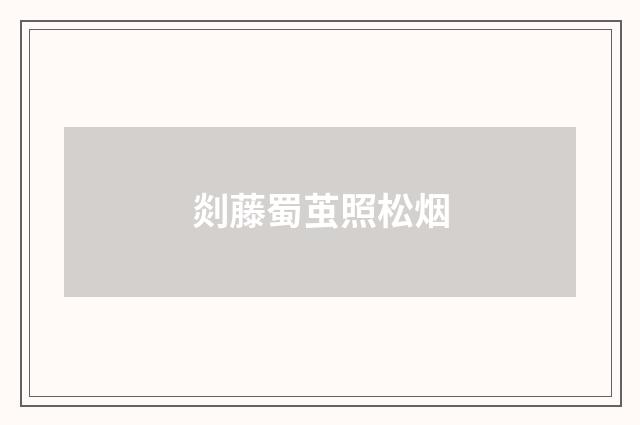 剡藤蜀茧照松烟