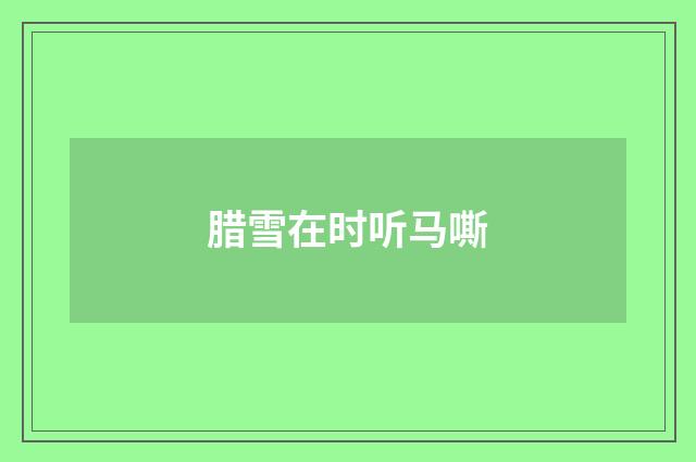 腊雪在时听马嘶